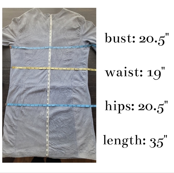 vince dress blue suede tunic shift mini - Picture 12 of 12